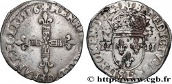 HENRI III Quart d&nbsp;écu, croix de face 1586 Bayonne