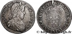 LOUIS XIV LE GRAND OU LE ROI SOLEIL Demi-écu, portrait à la mèche longue 1648 Montpellier