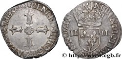 HENRI IV LE GRAND Quart d&nbsp;écu, croix feuillue de face 1602 La Rochelle
