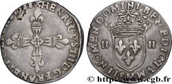 HENRI III Quart d&nbsp;écu, croix de face 1588 Toulouse