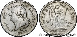 LOUIS XVI 15 sols dit &nbsp;au génie&nbsp;, type FRANÇAIS 1791 Marseille VF/VF