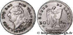 LOUIS XVI (MONARQUE CONSTITUTIONNEL)  30 sols dit &nbsp;au génie&nbsp;, type FRANCOIS 1792 Lille SUP/TTB+