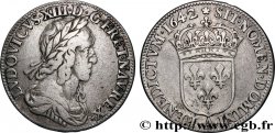 LOUIS XIII LE JUSTE Quart d&nbsp;écu, buste drapé et cuirassé (2e buste de Jean Warin) 1642 Paris, Monnaie de Matignon TB+/TTB