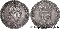 LOUIS XIII  Quart d&nbsp;écu, buste drapé et cuirassé (2e buste de Jean Warin) 1643 Paris, Monnaie de Matignon XF/AU