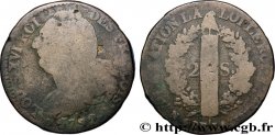 LOUIS XVI (MONARQUE CONSTITUTIONNEL)  2 sols dit &nbsp;au faisceau&nbsp;, type FRANÇOIS 1792 Paris