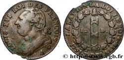 LOUIS XVI (MONARQUE CONSTITUTIONNEL)  12 deniers dit &nbsp;au faisceau&nbsp;, type FRANÇOIS 1791 Paris
