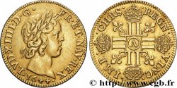 LOUIS XIV LE GRAND OU LE ROI SOLEIL Louis d&nbsp;or aux huit L, portrait à la mèche courte 1644 Paris, Monnaie du Louvre