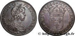 LOUIS XIV LE GRAND OU LE ROI SOLEIL Écu, portrait à la mèche courte 1644 Paris, Monnaie de Matignon
