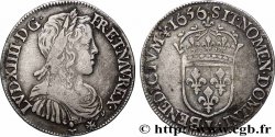 LOUIS XIV LE GRAND OU LE ROI SOLEIL Demi-écu, portrait à la mèche longue 1656 Bayonne TB+/TTB