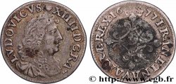 LOUIS XIV LE GRAND OU LE ROI SOLEIL Quatre sols à la croix formée de lis 1677 Vimy-en-Lyonnais (actuellement Neuville-sur-Saône)