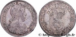 LOUIS XIV LE GRAND OU LE ROI SOLEIL Demi-écu, portrait à la mèche longue 1652 Angers