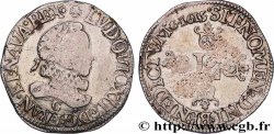 LOUIS XIII LE JUSTE Demi-franc au grand buste lauré et au col fraisé 1615 Saint-Lô