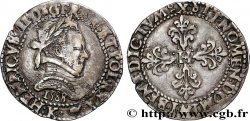 HENRY III Demi-franc au col plat 1588 Bordeaux VF/XF