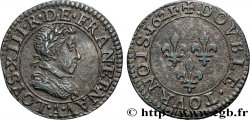 LOUIS XIII  Double tournois, type 2 de Paris 1621 Paris XF