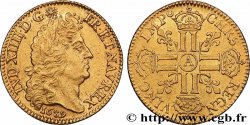 LOUIS XIV LE GRAND OU LE ROI SOLEIL Louis d’or aux huit L, portrait à la tête âgée et laurée 1689 Paris