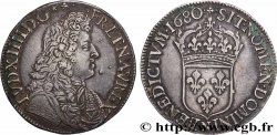 LOUIS XIV LE GRAND OU LE ROI SOLEIL Demi-écu, portrait à la cravate courte 1680 Montpellier TTB+/SUP