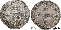 HENRI IV LE GRAND Huitième d&nbsp;écu, croix bâtonnée et fleurdelisée de face 1603 Poitiers