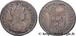 LOUIS XIV LE GRAND OU LE ROI SOLEIL Douzième d&nbsp;écu, portrait à la mèche longue 1659 Limoges