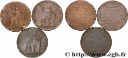 CONFIANCE (MONNAIES DE...) Monneron de 2 sols à la Liberté, lot de 3 ex. n.d. Birmingham, Soho