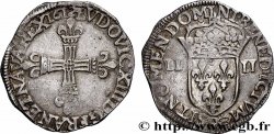 LOUIS XIII LE JUSTE Quart d&nbsp;écu, à la croix fleurdelisée, titulature côté croix 1612 Rennes TTB/TTB+