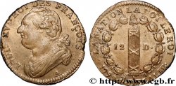LOUIS XVI (MONARQUE CONSTITUTIONNEL)  12 deniers dit &nbsp;au faisceau&nbsp;, type FRANÇOIS 1792 Paris SUP