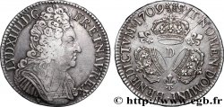 LOUIS XIV LE GRAND OU LE ROI SOLEIL Écu aux trois couronnes 1709 Lyon TTB/TTB+