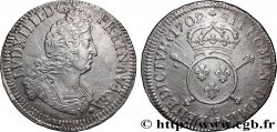 LOUIS XIV LE GRAND OU LE ROI SOLEIL Demi-écu aux insignes 1702 Paris
