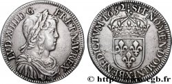 LOUIS XIV LE GRAND OU LE ROI SOLEIL Demi-écu, portrait à la mèche longue 1652 Amiens SUP/TTB+