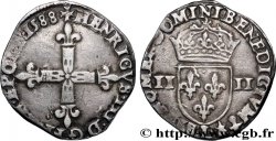 HENRI III Quart d&nbsp;écu, croix de face 1588 Bayonne
