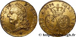 LOUIS XV DIT LE BIEN AIMÉ Double louis d&nbsp;or aux écus ovales, buste lauré 1774 Bayonne