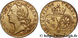 LOUIS XV &nbsp;THE WELL-BELOVED&nbsp; Louis d’or aux écus ovales, tête ceinte d’un bandeau 1746 Lille AU