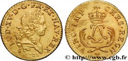 LOUIS XV DIT LE BIEN AIMÉ Louis d&nbsp;or aux deux L entrelacées et aux palmes courtes 1723 Nantes