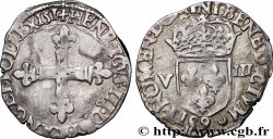 HENRI III Huitième d&nbsp;écu, croix de face 1581 Rennes