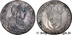 LOUIS XIV LE GRAND OU LE ROI SOLEIL Écu, portrait à la mèche longue 1648 Bordeaux TB+/TTB