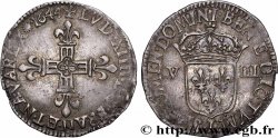 LOUIS XIV &nbsp;THE SUN KING&nbsp; Huitième d&nbsp;écu, titulature côté croix 1644 Limoges AU