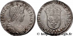 LOUIS XIV LE GRAND OU LE ROI SOLEIL Demi-écu, portrait à la mèche longue 1654 Limoges TTB+/SUP