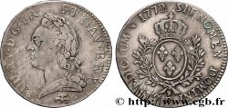 LOUIS XV DIT LE BIEN AIMÉ Écu aux branches d’olivier, buste lauré 1772 Lyon