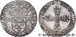 LOUIS XIII Quart d&nbsp;écu, titulature côté croix 1643 Angers