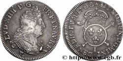 LOUIS XIV &nbsp;THE SUN KING&nbsp; Quart d&nbsp;écu aux insignes 1702 Limoges VF/XF