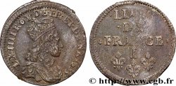 LOUIS XIV &nbsp;THE SUN KING&nbsp; Liard de cuivre 1655 Limoges