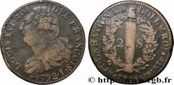 LOUIS XVI 2 sols dit &nbsp;au faisceau&nbsp;, type FRANÇOIS 1792 Limoges