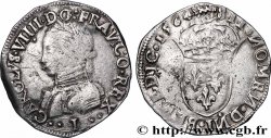 CHARLES IX Teston, 5e type 1564 Limoges TTB/TB+