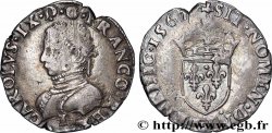 CHARLES IX Demi-teston, 5e type 1567 Limoges TB+/TTB+