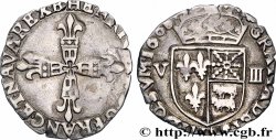 HENRY IV Huitième d&nbsp;écu de Béarn 1608 Morlaàs