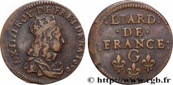LOUIS XIV &nbsp;THE SUN KING&nbsp; Liard de cuivre, 2e type 1656 Lusignan