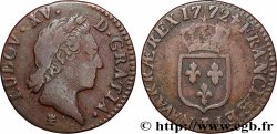 LOUIS XV DIT LE BIEN AIMÉ Demi-sol dit &nbsp;à la vieille tête&nbsp; 1772 Limoges TB+