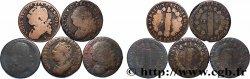 LOUIS XVI 12 deniers dit &nbsp;au faisceau&nbsp;, type FRANCOIS, lot de 5 ex. n.d. Ateliers divers