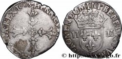 HENRI IV LE GRAND Quart d&nbsp;écu, croix feuillue de face 1603 Limoges TB+/TTB