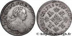 LOUIS XV DIT LE BIEN AIMÉ Huitième d’écu à la croix fleurdelisée couronnée et aux huit L 1725 Montpellier