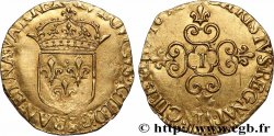 LOUIS XIII  Écu d&nbsp;or au soleil, à la croix anillée fleurdelisée 1630 Limoges AU/AU